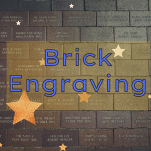 Image of commemorative brick wall - Text says: brick engraving.