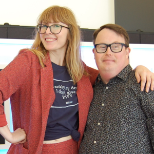 Image is of Ciragh Lyons, creative director, on the left, and a PIFF guest to her right.